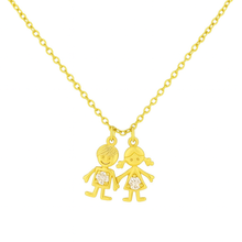 Collar con niños personalizado con piedra