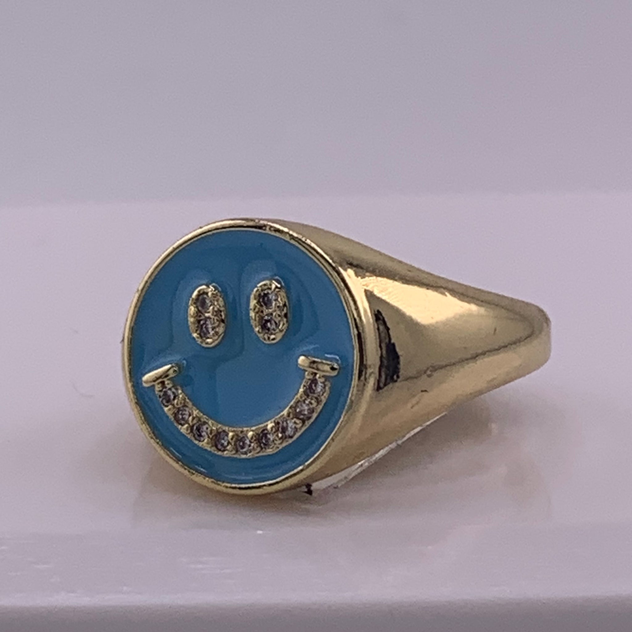 Anillo Happy Face Azul