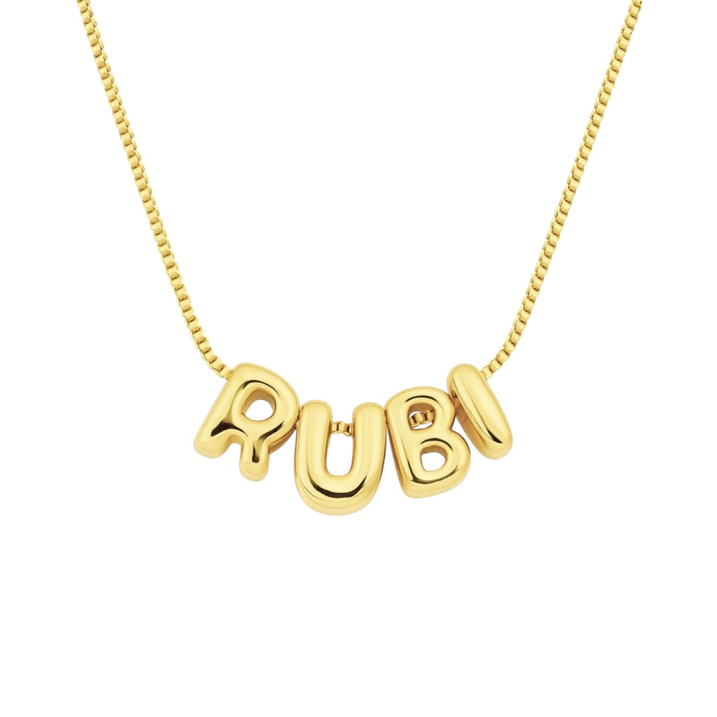 Collar con nombre letra globo mini