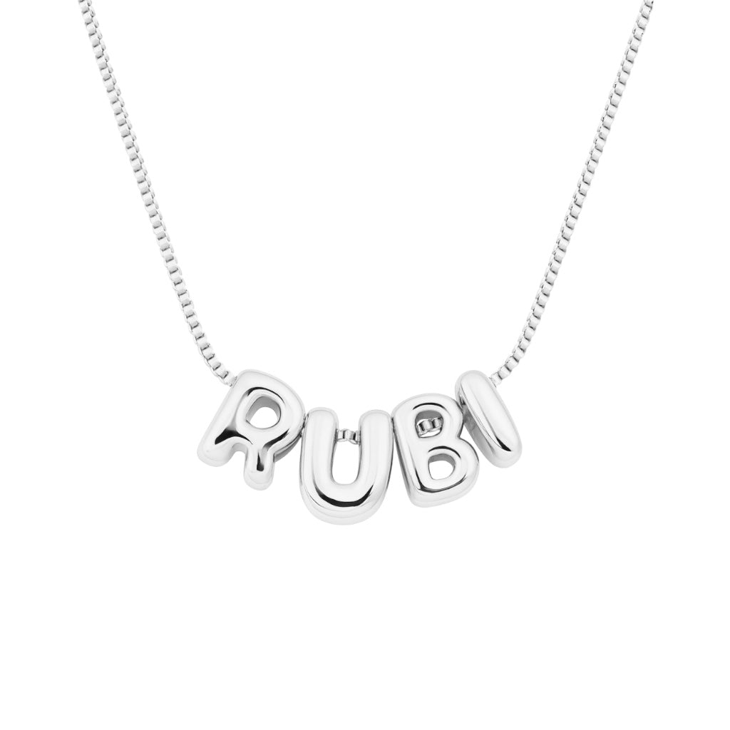 Collar con nombre letra globo mini