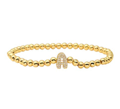 Pulsera con letra con piedra