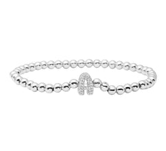 Pulsera con letra con piedra