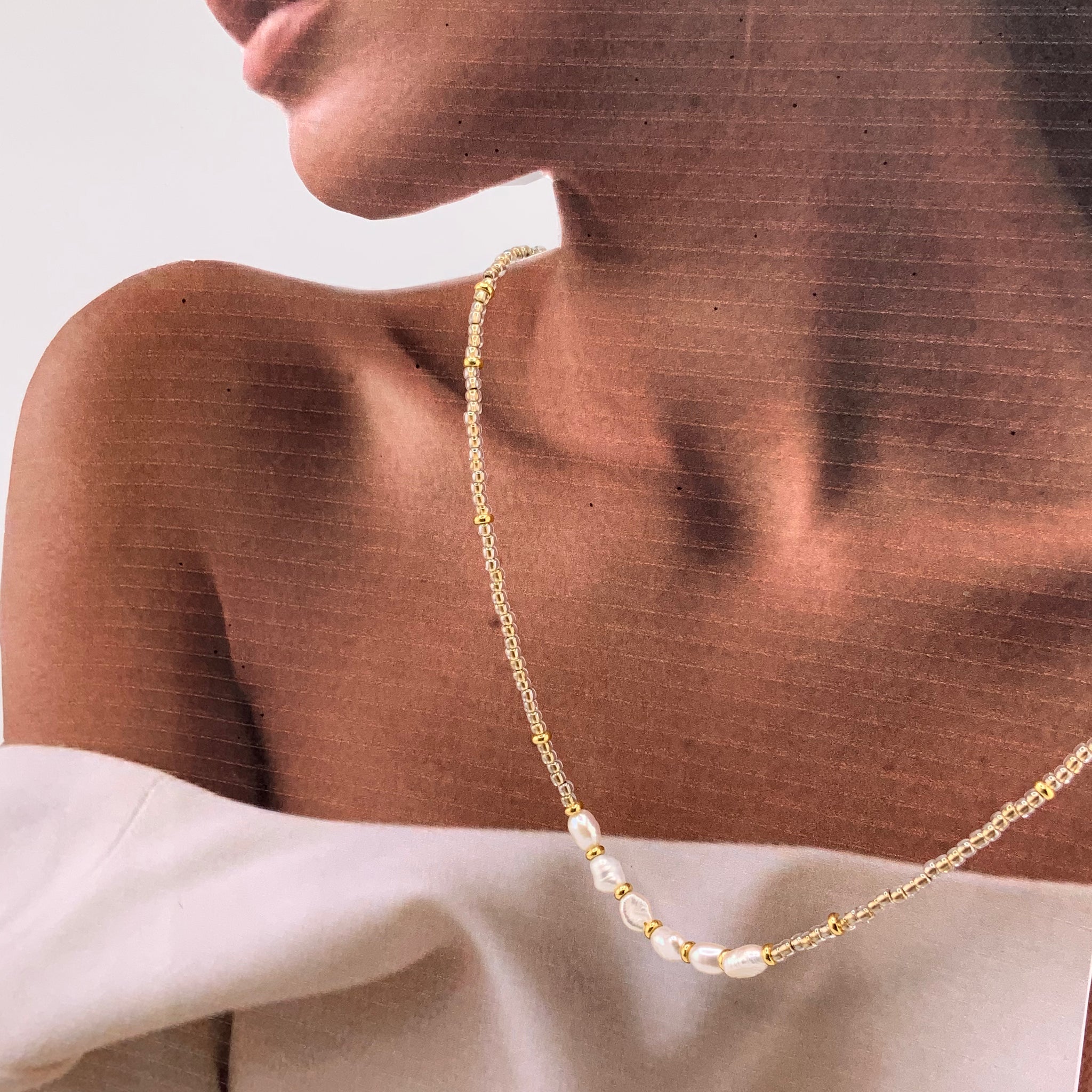Collar Colores con perlas