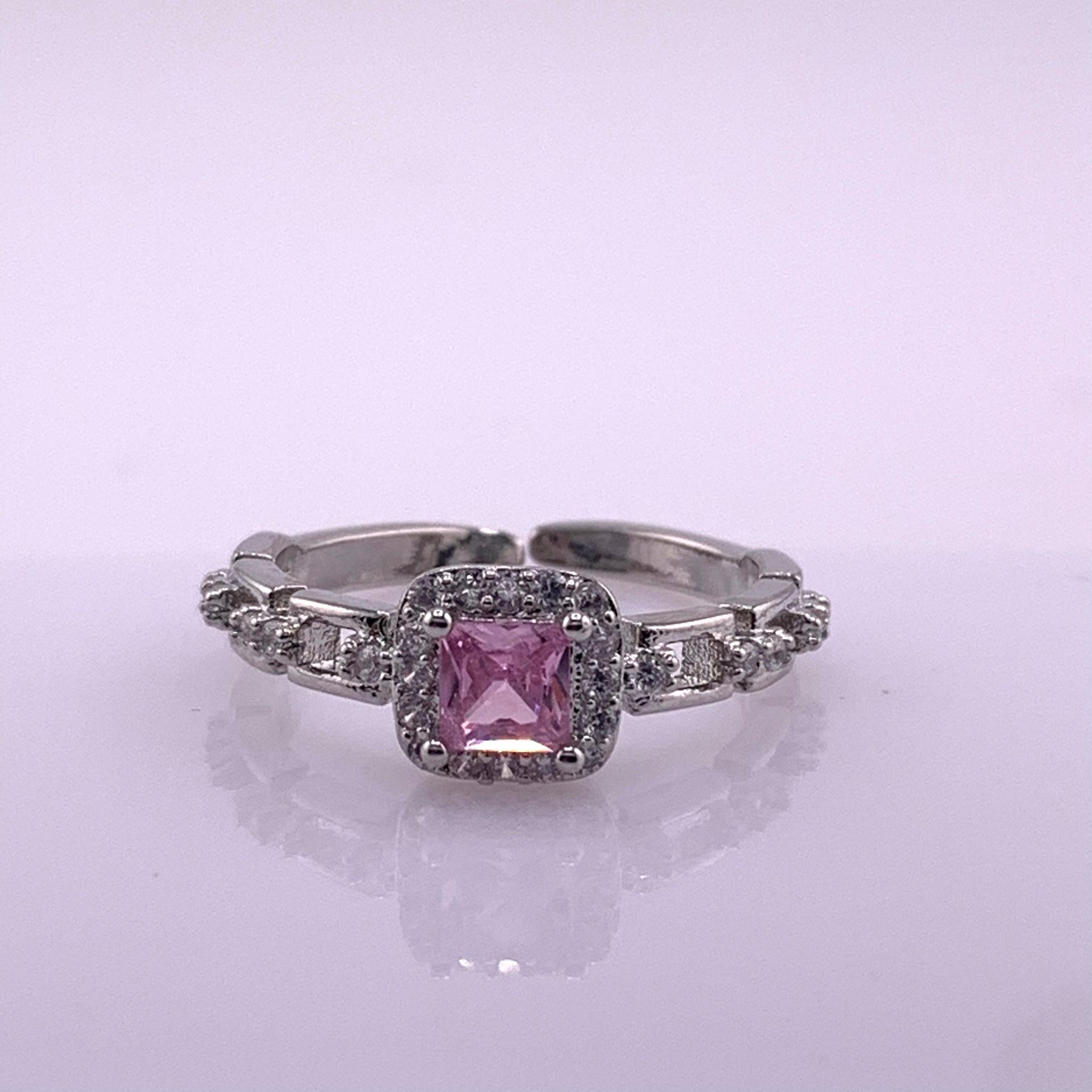 Anillo Rosa Cuadrado