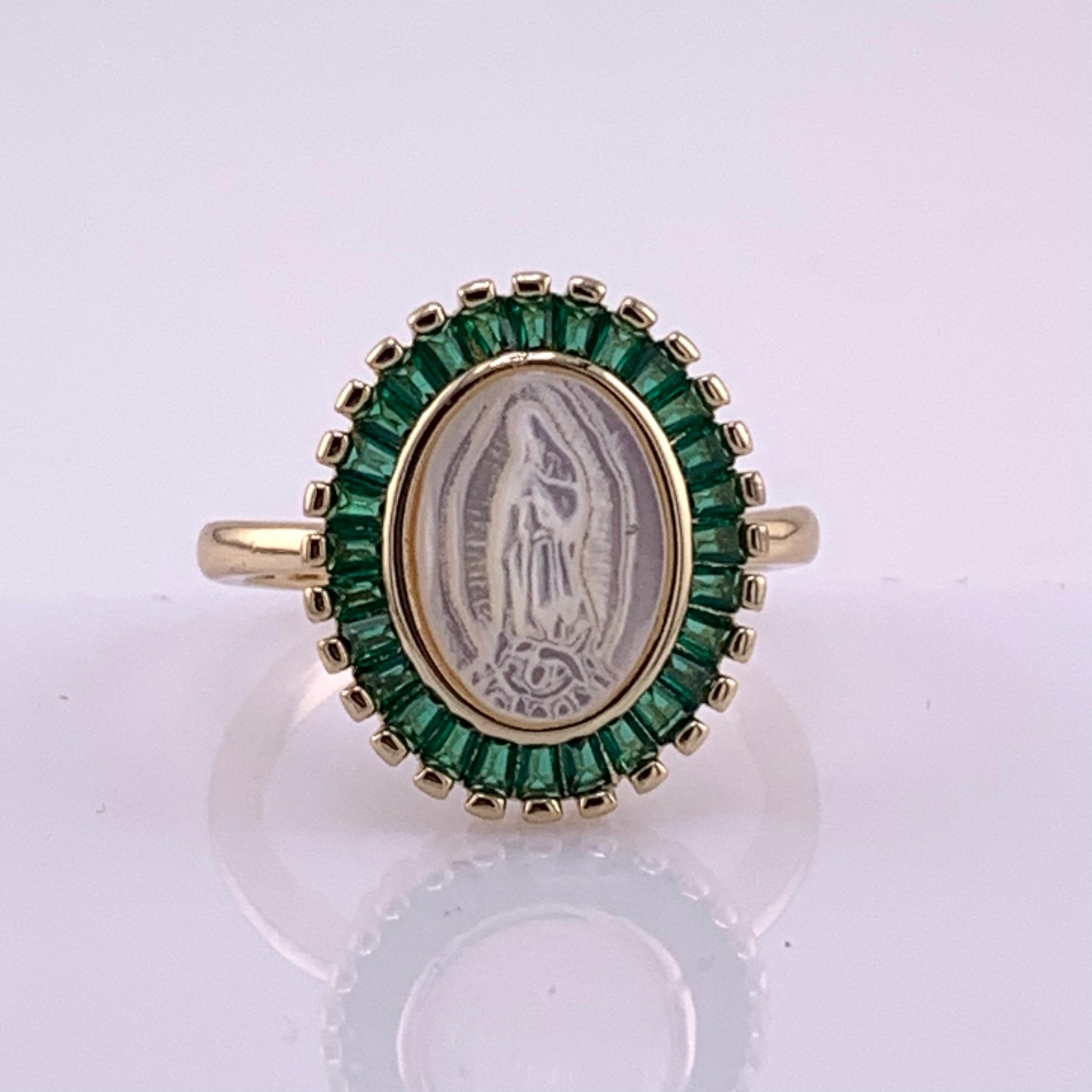 Anillo Virgen Con Piedra