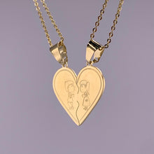 Collar corazón partido para regalar