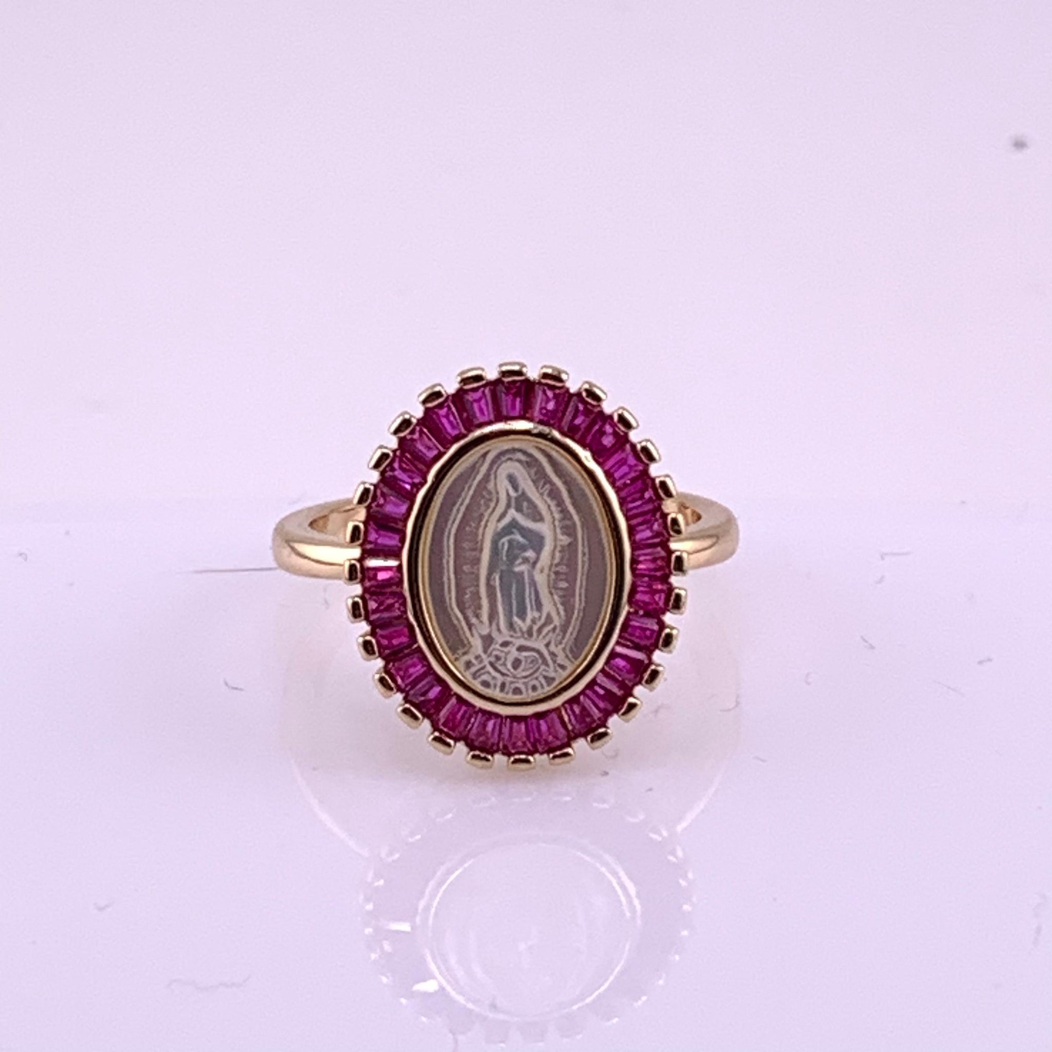 Anillo Virgen Con Piedra