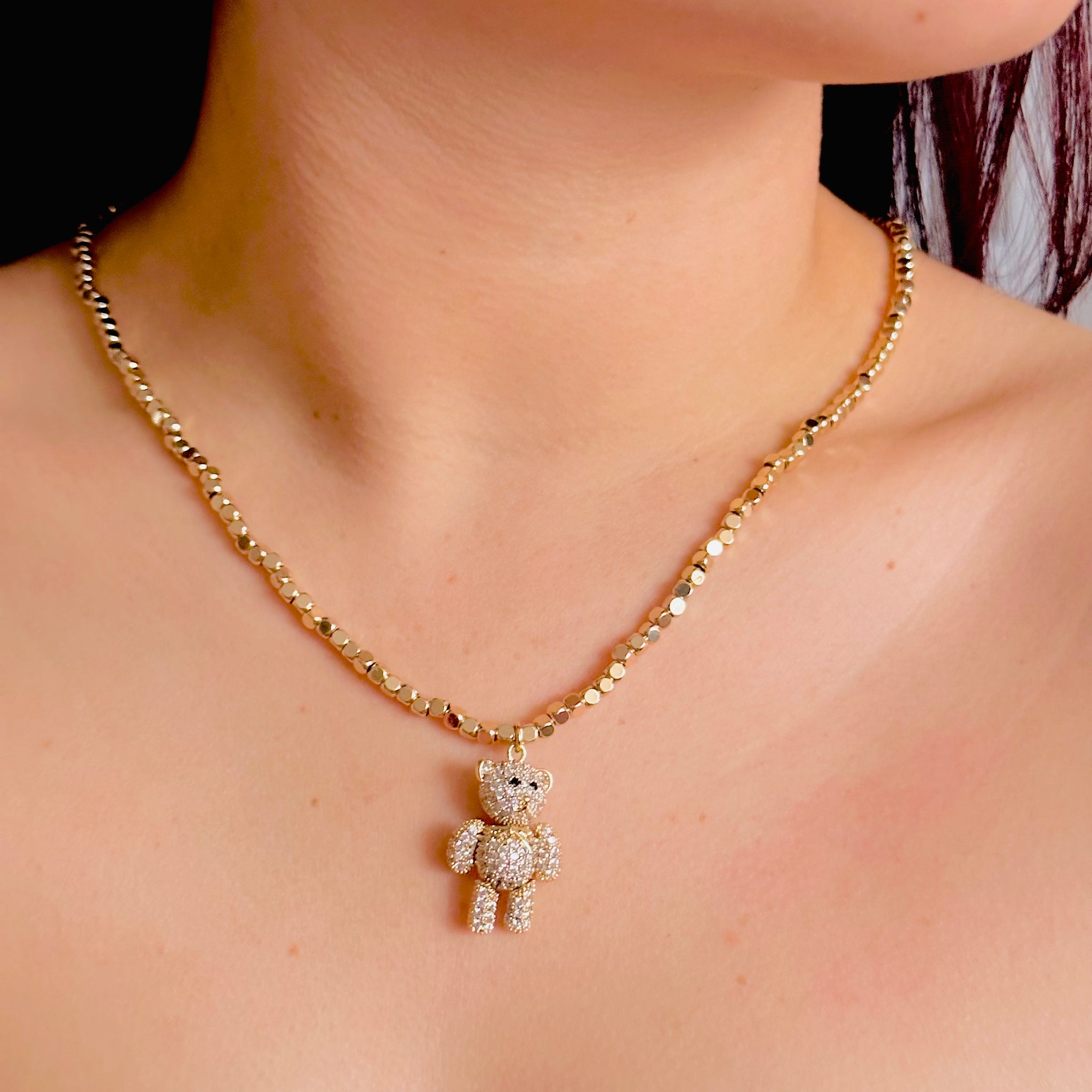 Osito con cadena brillos