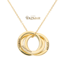 Círculos entrelazados con nombres