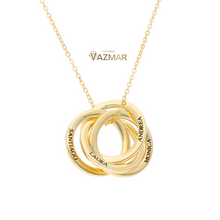 Círculos entrelazados con nombres